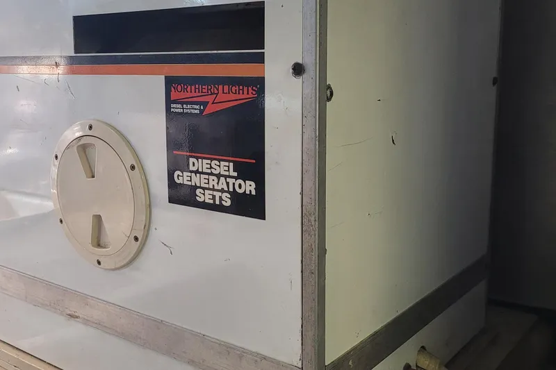 The Wetbar Yacht Photos Pics Northern Lights diesel generator on 1989 Offshore Yachts 48 Sedan.