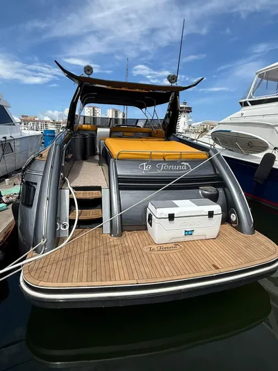  Yacht Photos Pics Sunseeker Predator 58 yacht, 1994 model, docked with sun deck and cooler.