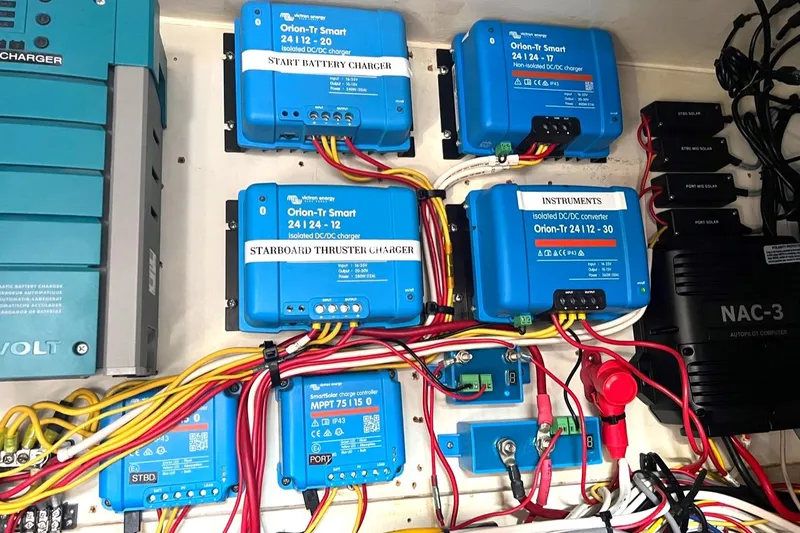 Shooting Star Yacht Photos Pics Electrical system setup in a 2007 Morrelli & Melvin Shooting Star boat.