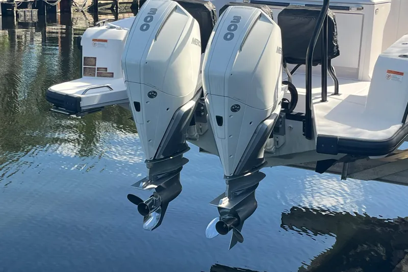Sweet Spot Yacht Photos Pics Twin Mercury 300 outboard engines on a 2021 Axopar 37 Cross Cabin boat.