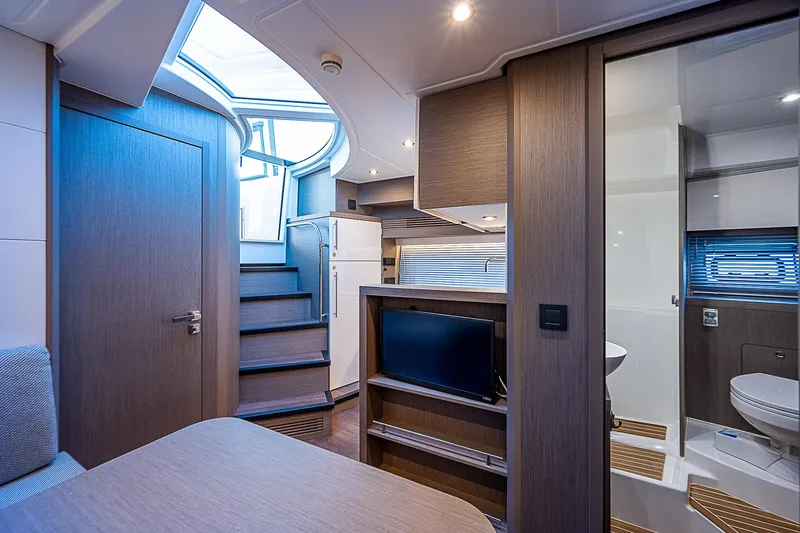  Yacht Photos Pics Interior of 2022 Beneteau Gran Turismo 45 yacht with modern design and luxurious amenities.