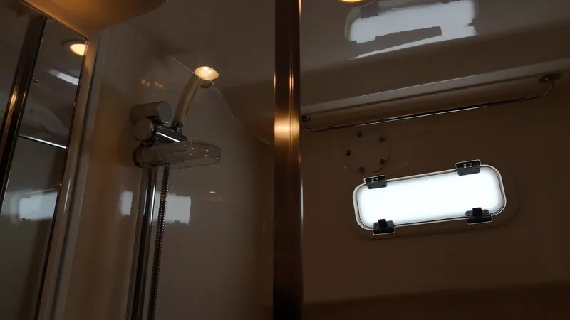 Siboney Yacht Photos Pics Shower area in 2004 Cabo 40 Express boat.