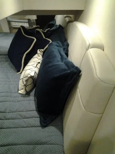 Lucky Yacht Photos Pics Interior of 2018 Formula 370 Super Sport with cushions.