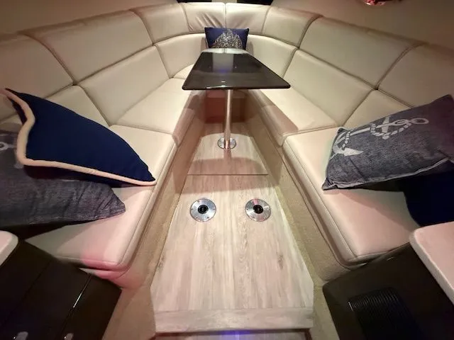 Lucky Yacht Photos Pics Interior of 2018 Formula 370 Super Sport with elegant seating area.