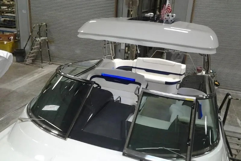 Lucky Yacht Photos Pics 2018 Formula 370 Super Sport boat in warehouse.