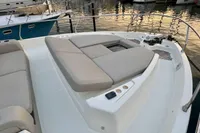 2017 Cranchi E 52 F yacht with spacious deck and luxurious seating at marina.