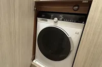 Washing machine inside a Cranchi E 52 F yacht, 2017 model.