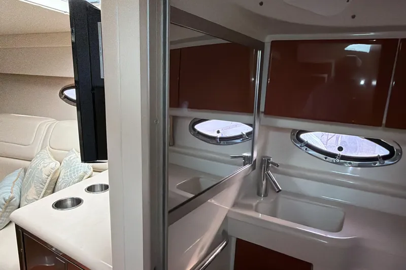  Yacht Photos Pics Interior of 2009 Formula 350 Sun Sport boat with modern amenities and sleek design.