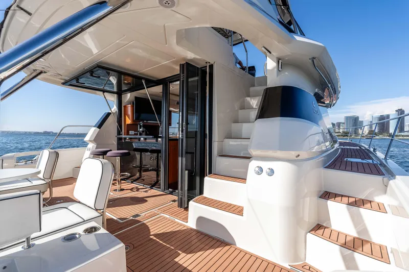 Catatude Yacht Photos Pics Luxurious 2016 Aquila 44 Power Cat yacht interior with modern seating and ocean view.