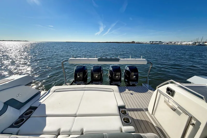  Yacht Photos Pics 2020 Formula 400 Super Sport Crossover boat with four engines on a sunny day.