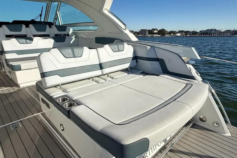  Yacht Photos Pics 2020 Formula 400 Super Sport Crossover yacht with luxurious seating on open water.