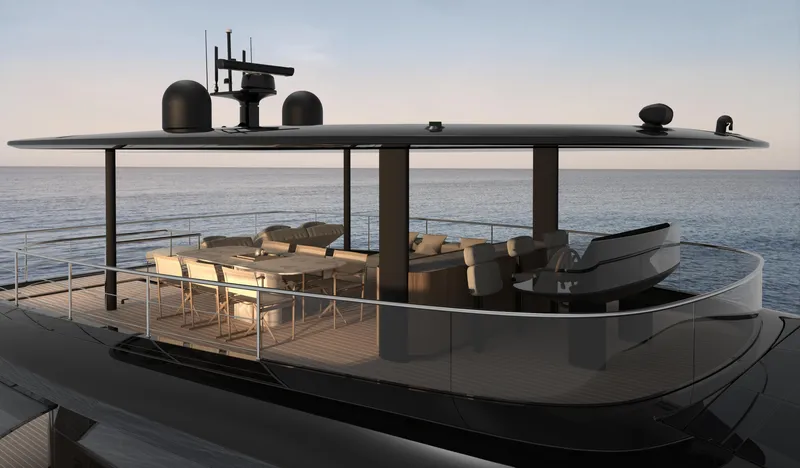 Bgm75/05 Yacht Photos Pics Luxurious 2025 Bluegame BGM75 yacht with sleek design and spacious deck overlooking the ocean.