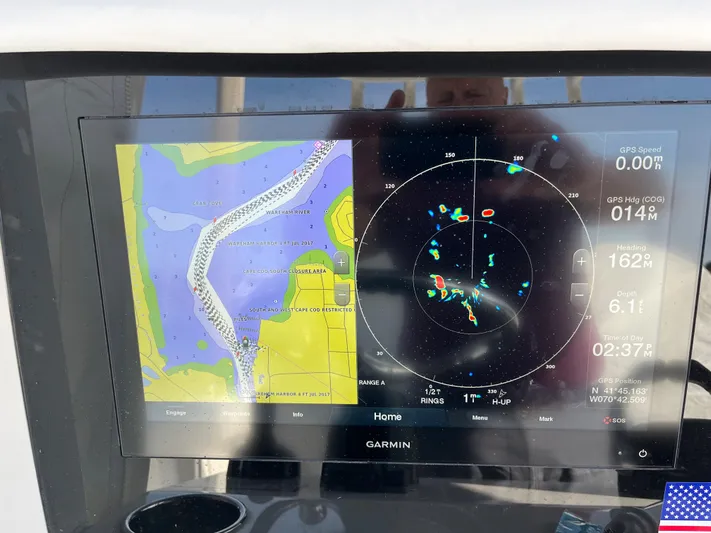  Yacht Photos Pics Garmin navigation display on 2020 Jupiter 34 Center Console boat.