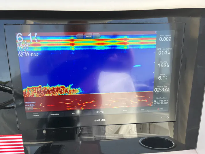  Yacht Photos Pics Garmin fishfinder display on 2020 Jupiter 34 Center Console boat.