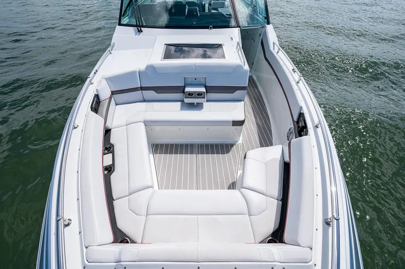  Yacht Photos Pics 2019 Formula 430 Super Sport Crossover boat with spacious seating on open water.