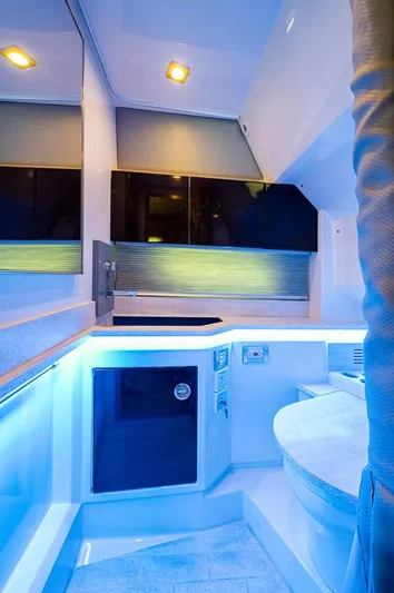  Yacht Photos Pics 2019 Formula 430 Super Sport Crossover interior with modern lighting and sleek design.