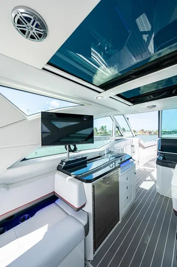  Yacht Photos Pics Interior of 2019 Formula 430 Super Sport Crossover yacht with modern amenities and sleek design.