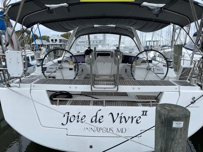 Joie De Vivre Yacht Photos Pics 2014 Beneteau Oceanis 48 sailboat docked, named "Joie de Vivre II," in Annapolis, MD.