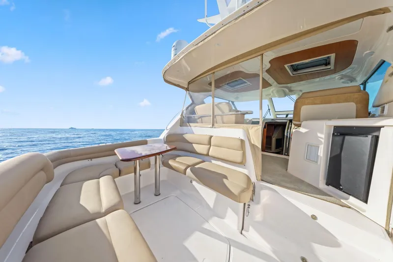  Yacht Photos Pics 2008 Tiara Yachts 4300 Sovran interior with seating area and ocean view.