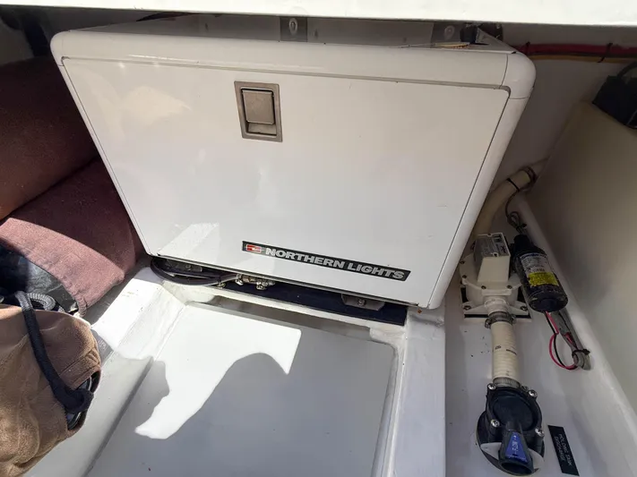 Moncri Yacht Photos Pics Northern Lights generator in 2012 MJM 36z Downeast boat engine room.