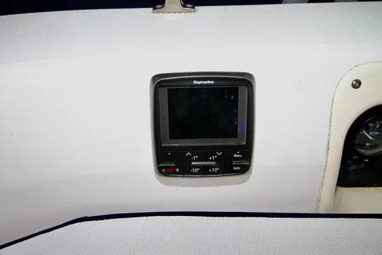  Yacht Photos Pics Raymarine display on 2001 Hunter Passage 420 yacht dashboard.