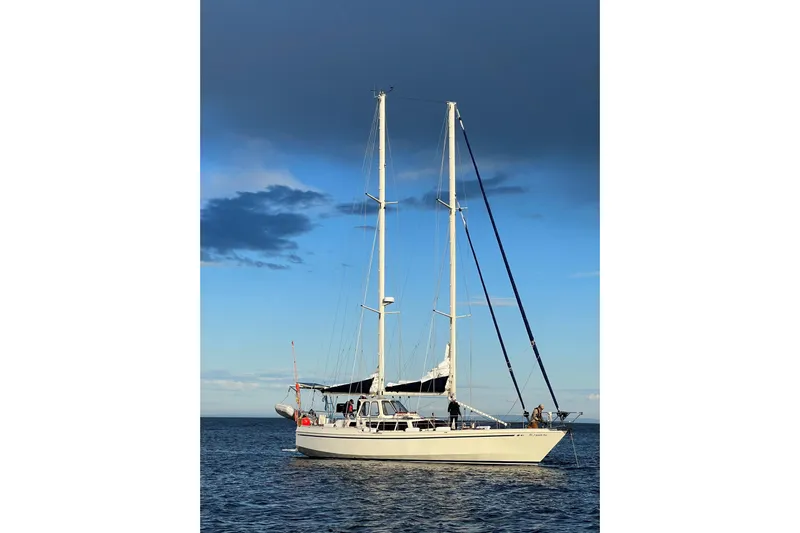 Si J'avais Su Yacht Photos Pics Custom Gilbert Caroff Lex Eterna 47 sailboat on calm sea, 2017 model.