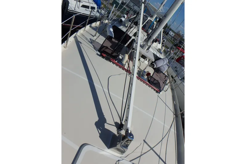 Si J'avais Su Yacht Photos Pics Deck view of 2017 Custom Gilbert Caroff Lex Eterna 47 sailboat, showcasing rigging and equipment.