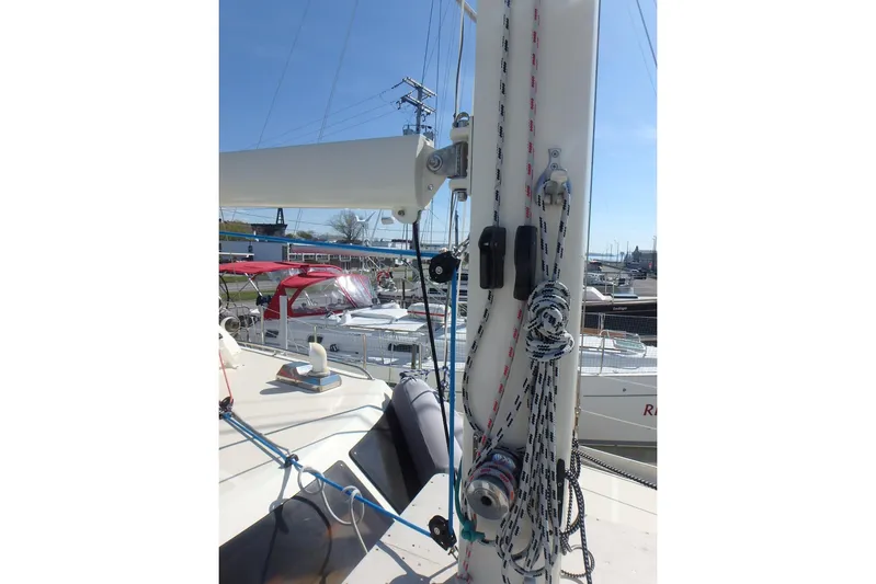 Si J'avais Su Yacht Photos Pics Sailboat deck with rigging details, Custom Gilbert Caroff Lex Eterna 47, 2017 model.