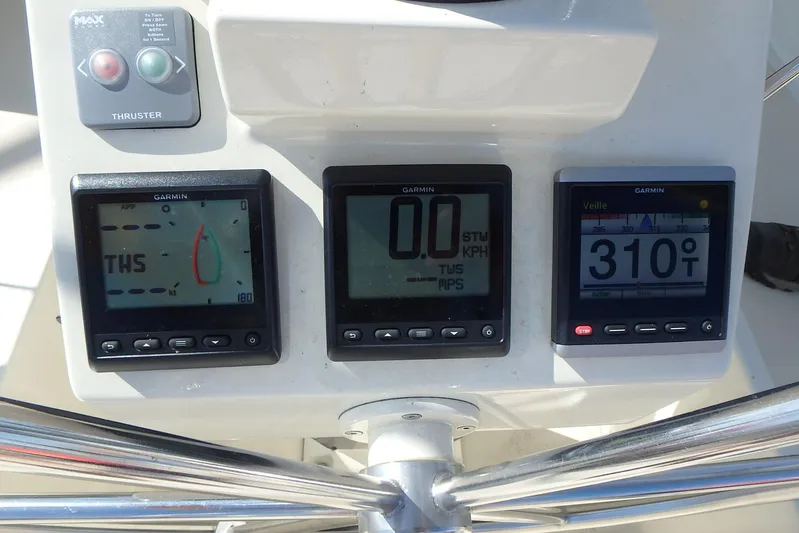 Si J'avais Su Yacht Photos Pics Garmin navigation displays on 2017 Custom Gilbert Caroff Lex Eterna 47 yacht.