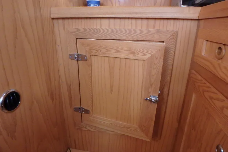 Si J'avais Su Yacht Photos Pics Wooden cabinet door on 2017 Custom Gilbert Caroff Lex Eterna 47 interior.