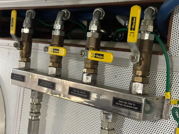  Yacht Photos Pics Fuel valve system on 2014 Selene EUROPA TRAWLER with Parker handles.