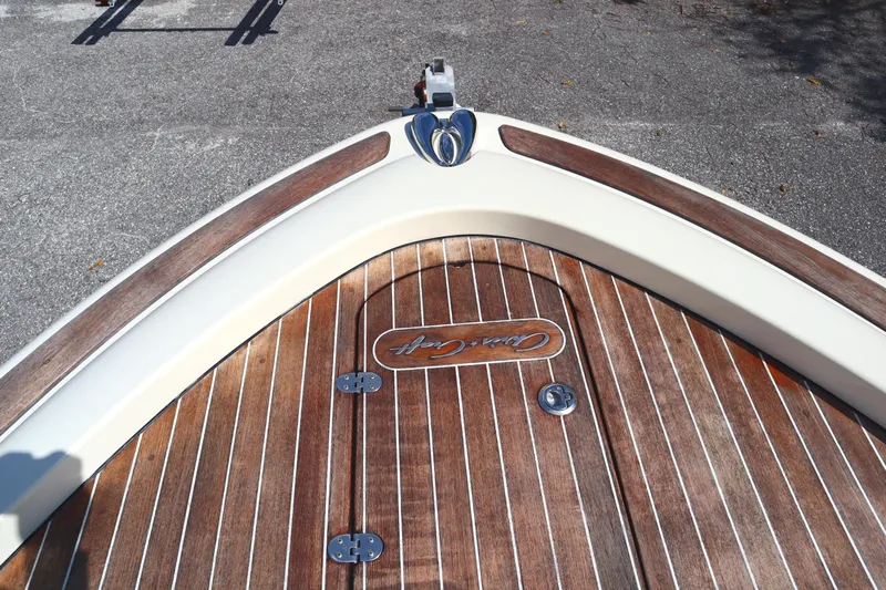  Yacht Photos Pics 2020 Chris-Craft Calypso 30 boat with wooden deck detail.