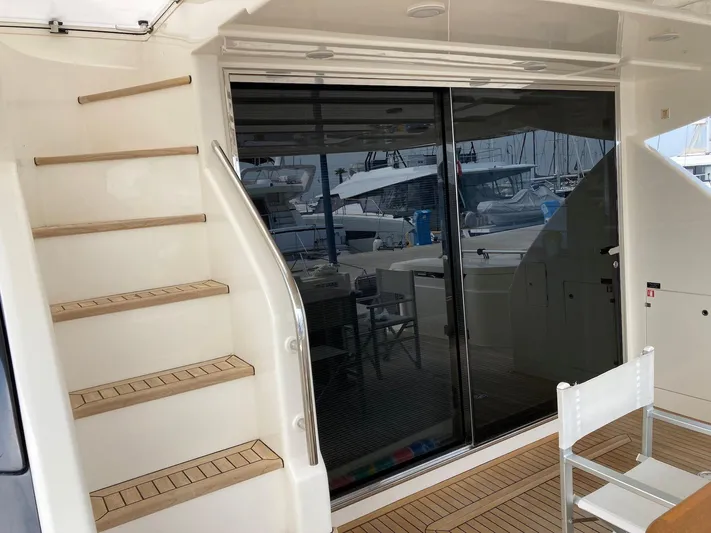 4771 Yacht Photos Pics Staircase and sliding glass door on 2013 Ferretti Yachts 720 deck.
