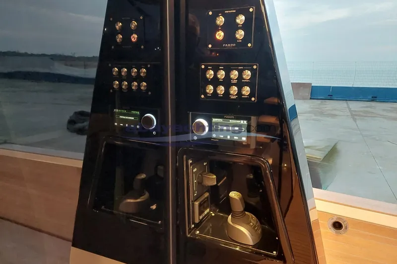  Yacht Photos Pics Control panel of 2024 Pardo Endurance 72 yacht with advanced navigation systems.
