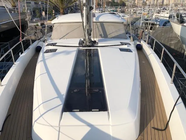  Yacht Photos Pics 2018 Moody 54 DS yacht deck with sleek design and modern features.