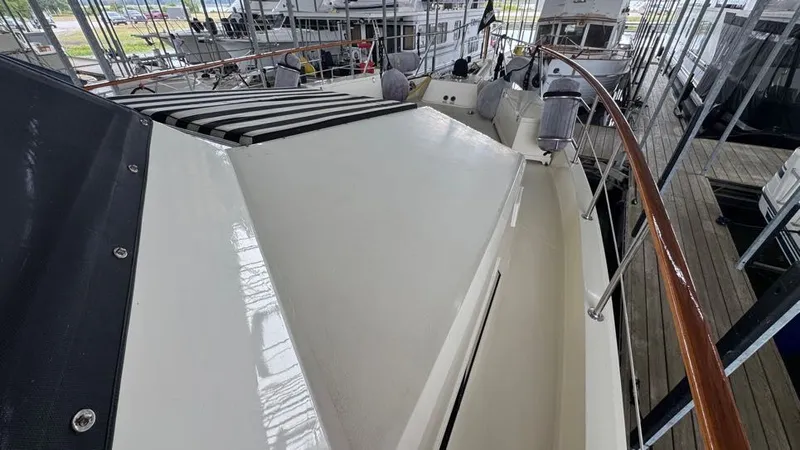 Lila Blue Yacht Photos Pics Starboard Side Deck to Bow