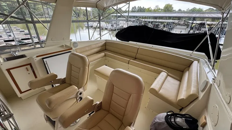 Lila Blue Yacht Photos Pics Flybridge looking aft