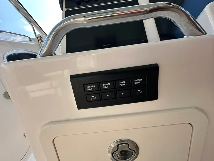  Yacht Photos Pics Control panel on 2024 Grady-White Freedom 335 boat dashboard.