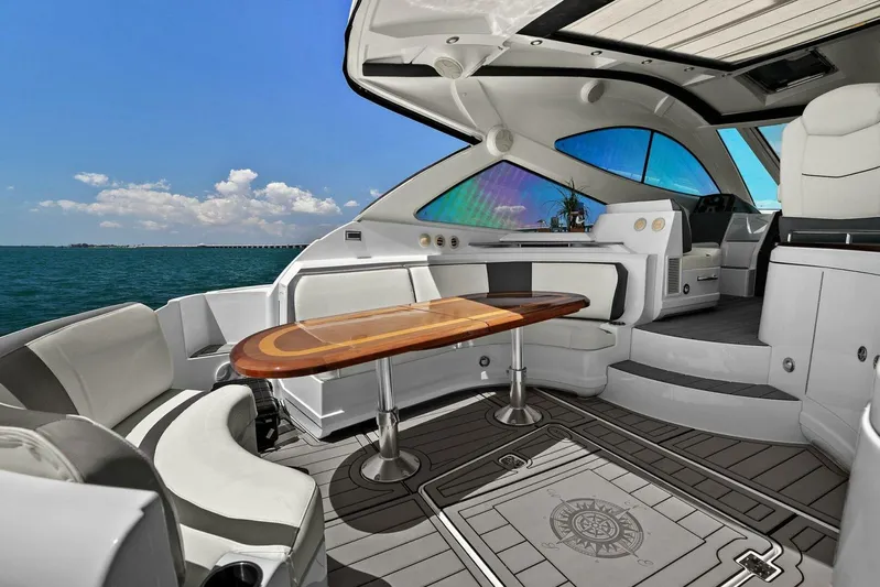 Shoes Knot Allowed Yacht Photos Pics Luxurious interior of 2014 Cruisers Yachts 540 Sports Coupe with ocean view.