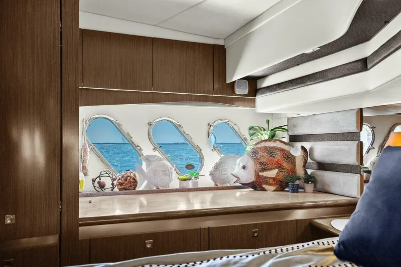 Shoes Knot Allowed Yacht Photos Pics Luxurious interior of 2014 Cruisers Yachts 540 Sports Coupe with ocean view.