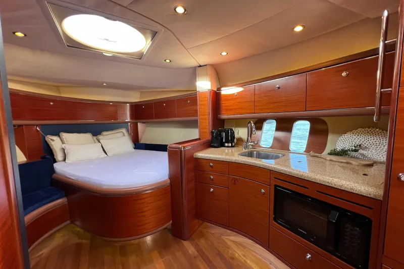 La Koko Yacht Photos Pics Luxurious 2012 Zeelander Z44 yacht interior with elegant wood finish and modern amenities.