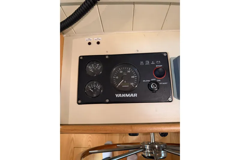 Chad-m Yacht Photos Pics Yanmar control panel on 2022 Covey Island 38 Lobster Yacht dashboard.