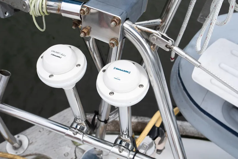 Epoch Yacht Photos Pics Satellite antennas, SiriusXM, and Galaxy branding.