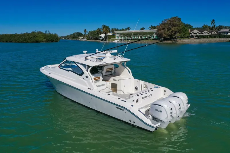 Water S.h.e.d. Yacht Photos Pics Pursuit 2021 365 Dual Console-"WATER S.H.E.D."