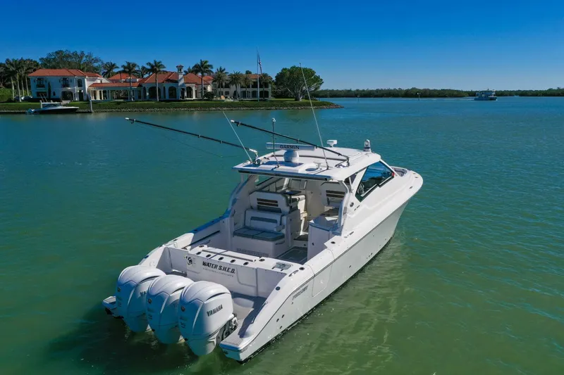 Water S.h.e.d. Yacht Photos Pics Pursuit 2021 365 Dual Console-"WATER S.H.E.D."