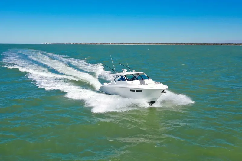 Water S.h.e.d. Yacht Photos Pics Pursuit 2021 365 Dual Console-"WATER S.H.E.D."