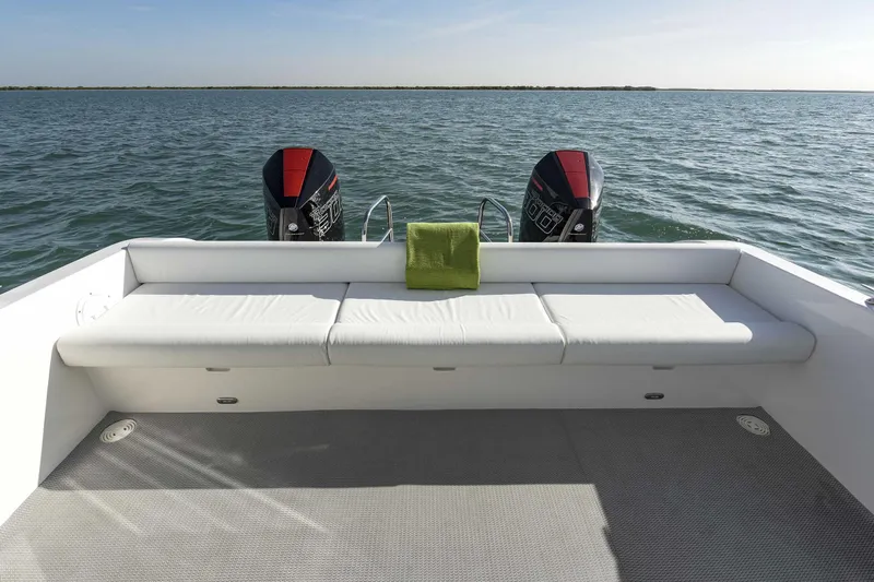  Yacht Photos Pics SilverCAT 34LUX 2026 boat with twin engines and spacious seating on open water.