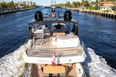  Yacht Photos Pics 2020 Monte Carlo Yachts MCY 66 cruising on a scenic waterway.