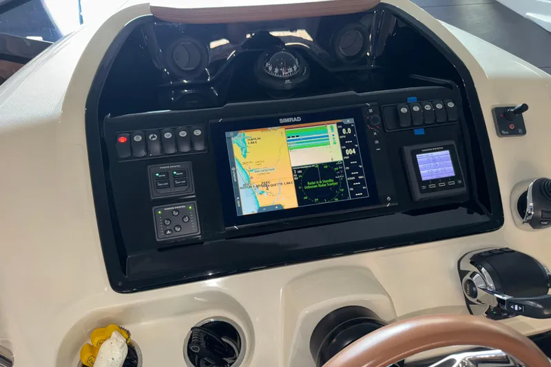  Yacht Photos Pics Control panel of a 2016 Beneteau Gran Turismo 40 with navigation display.