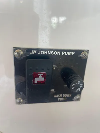 Beautiful Boat At Great Price! Yacht Photos Pics Johnson Pump control panel on 2023 Ranger Tugs R-25 boat.